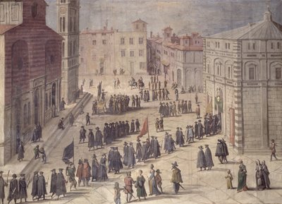 1555年、フィレンツェのドゥオーモ広場でのオマージュ祭 作： Jan van der Straet