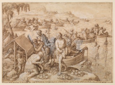 パールダイビング、1596年頃 作： Jan van der Straet