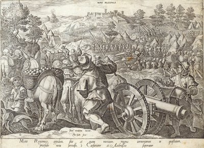 モンス地域の戦い、「メディチの歴史」のプレート、フィリップゴール（1537-1612）、1583年頃 作： Jan van der Straet