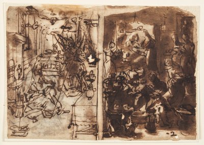 受胎告知 (左); 聖母の誕生（右） 作： Jan van der Straet, called Stradanus