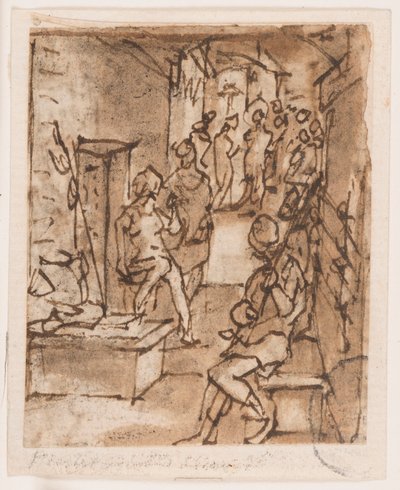 むち打ち(?) 作： Jan van der Straet, called Stradanus