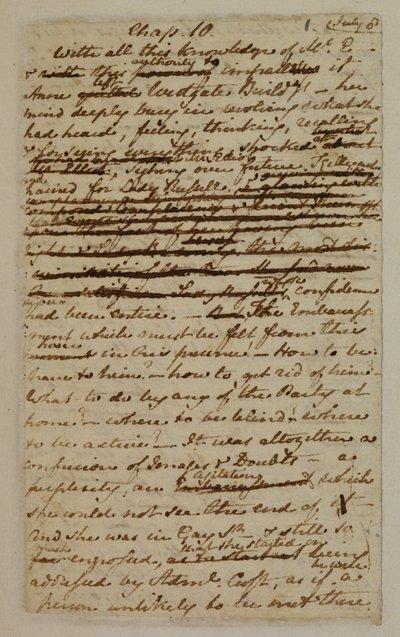 MS EG 3038 F.1「説得」第10章より 作： Jane Austen
