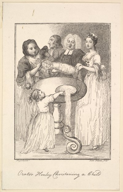 雄弁家ヘンリーが子供に洗礼を授ける、1794 年。 作： Jane Ireland
