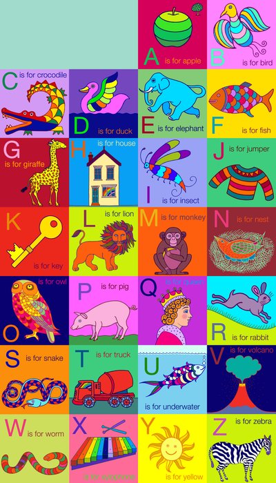子供のためのアルファベット、2002 作： Jane Tattersfield