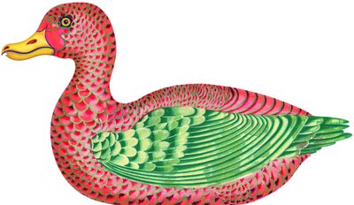 ダック、1996、（インクとガッシュ） 作： Jane Tattersfield