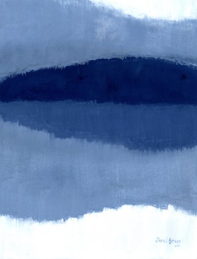 サンファン諸島のある抽象画、2021年頃（紙にカゼイン） 作： Janel Bragg