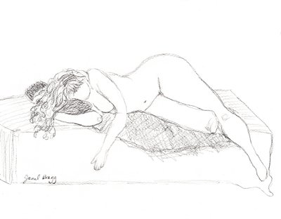 Figure Drawing 1.5, c.2016 (pencil on paper) 作： Janel Bragg