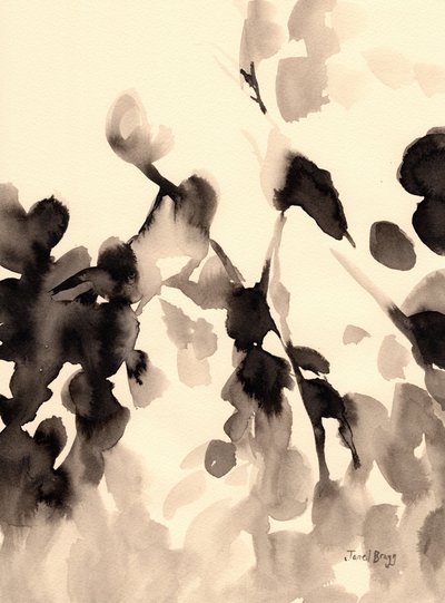Leaves Abstract in Ink II, c.2019 (ink on paper) 作： Janel Bragg