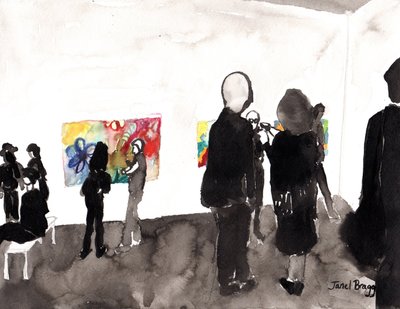 My Gallery Opening, c.2015 (紙にインク、水彩) 作： Janel Bragg