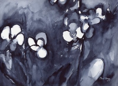 藍色の蘭、2017年（水彩、紙） 作： Janel Bragg