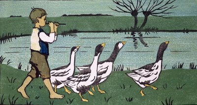 行列（紙に木版画） 作： Janet Fisher