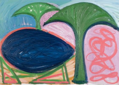 湖と木々, 2007 (油彩・キャンバス) 作： Janet McKenzie