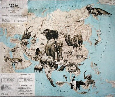 アジア・極東地域の動物マップ 作： Janos Balint