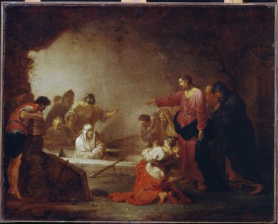 ラザロの復活。 （ベタニアのラザロ）。 Johann Rosso Januarius Zick (1730-1797) による絵画、キャンバスに油彩、1793 年頃。18 世紀のドイツの芸術。 州立 A. プーシキン美術館、モスクワ。 作： Januarius Zick
