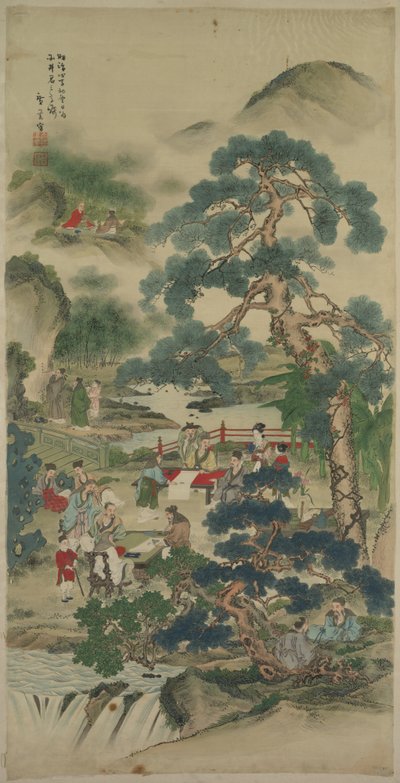 庭の中国の賢人 作： Japan, Meiji period