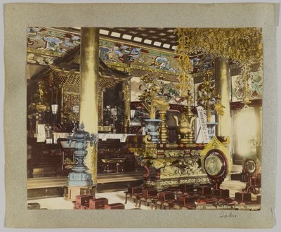 東京・池上の仏壇の中（手彩色のモノクロ写真 作： Japanese Photographer