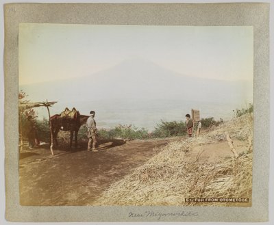音羽峠からの富士山（手彩色のモノクロ写真 作： Japanese Photographer