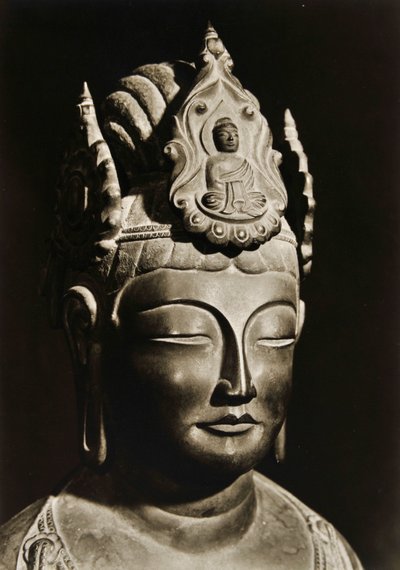 Yumechigai Kannon from the Early Nara Period, Horyuji, Nara, Japan, 1950  作： Japanese Photographer