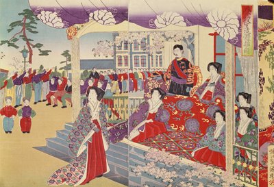 皇帝の前の体操の展示 作： Japanese School