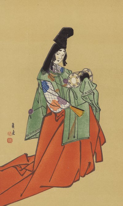 鎌倉幕府時代の白拍子（クロモリト） 作： Japanese School