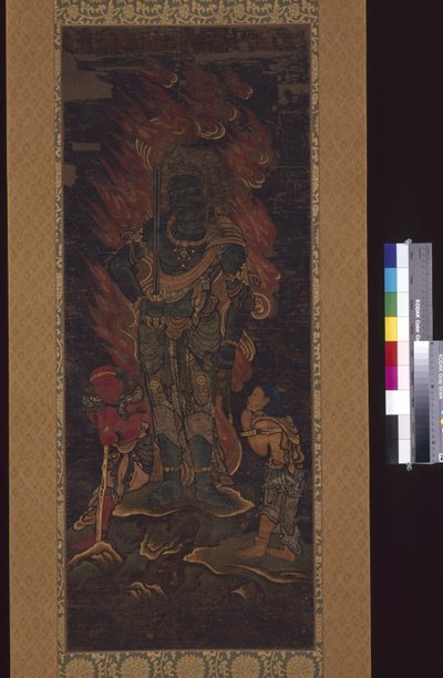 Acala Vidy^Ar^Aja (Fud? My??) And Two Attendants (シルクにインクとカラー) 作： Japanese School