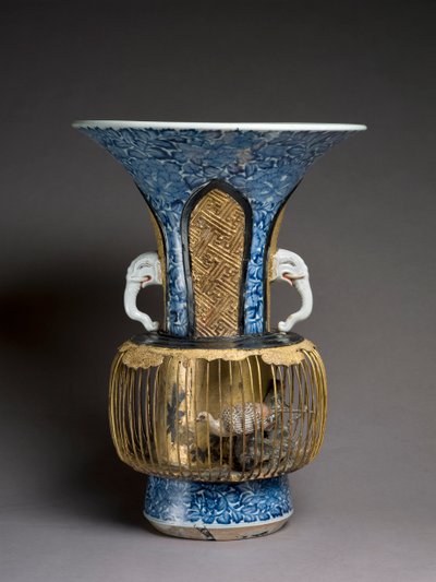 鳥かご型花器、1720年頃（ミクストメディア 作： Japanese School