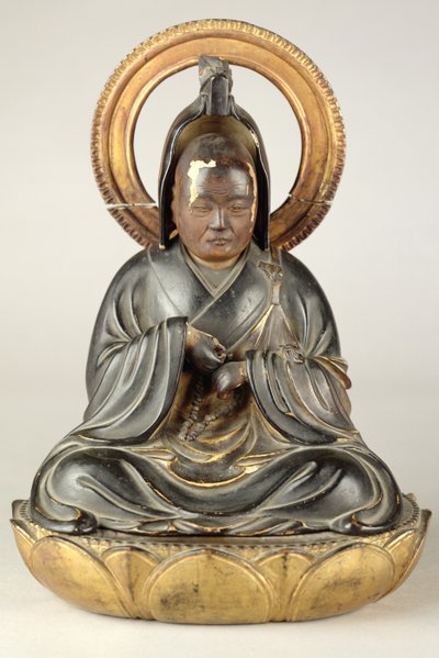仏像（漆塗りの木 作： Japanese School