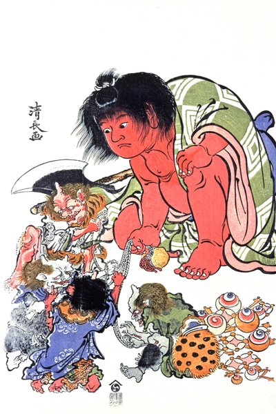 悪魔、19世紀半ば（版画） 作： Japanese School