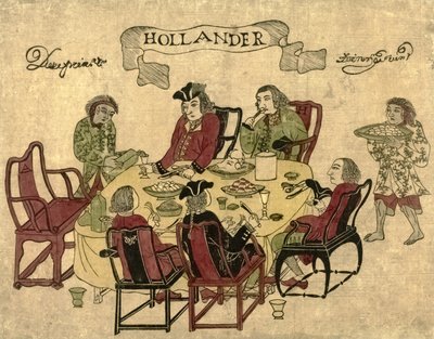 1790〜1810年に出島でジャワの使用人から食事を提供されていたオランダのVOC従業員 作： Japanese School