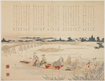 ほたる観覧会1818-29年頃（川端部分に色づき、からずり） 作： Japanese School