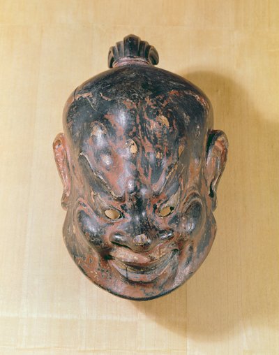 奈良時代の鏡面（645-794）（ポリクロームウッド） 作： Japanese School