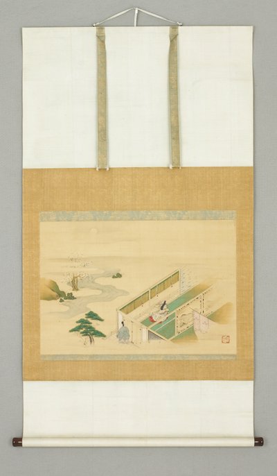 風景の中の家 18世紀初頭 紙にインクとカラーで描かれている 作： Japanese School