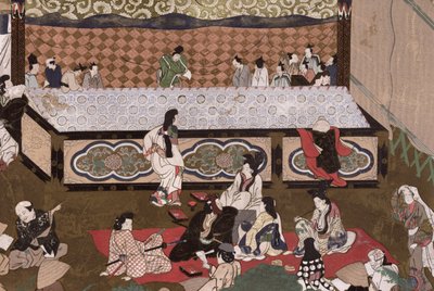 京都のフェアでの歌舞伎劇場、「国華」の17番目の絵の後のイラスト、1924年11月（カラーリソ） 作： Japanese School