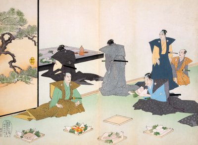 食物の供物（色木版画） 作： Japanese School