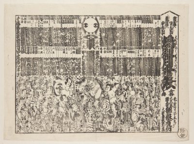 開幕プログラムのプレイビル（「かおみせ番付」）（カラー木版画 作： Japanese School