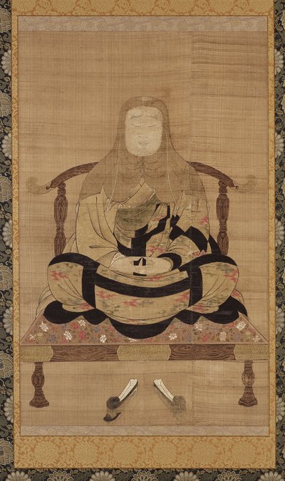 南北町天台大師の肖像（絹に墨、色、金） 作： Japanese School
