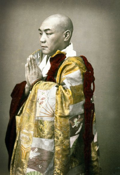 1880年頃の神官の肖像 作： Japanese School