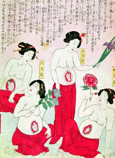 妊娠中の女性、1881 作： Japanese School