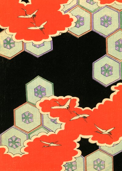 赤い雲に鶴が舞う 作： Japanese School