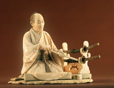 サムライ、オキノモ、江戸時代（1603-1868） 作： Japanese School