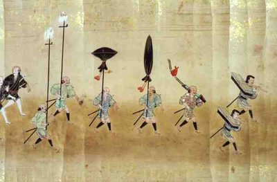 狩野益信（1625-94）によるものと思われる、徳川家綱継承時（1651年）の第6次在日朝鮮大使館（巻物絵 作： Japanese School