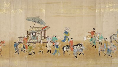 1651年に徳川家綱が継承されたときの名駅1の第6駐韓朝鮮大使館、おそらく加納増信（1625-94）（スクロール塗装）（詳細）（120833も参照） 作： Japanese School