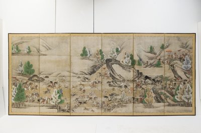 Tartar Hunt (インク、色、紙) 作： Japanese School