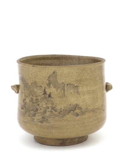 景観デザインの茶碗、佐賀県または長崎県、江戸時代（陶） 作： Japanese School