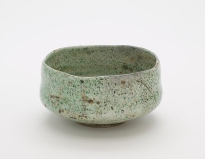 偽楽焼の茶碗、未知の楽焼工房 作： Japanese School