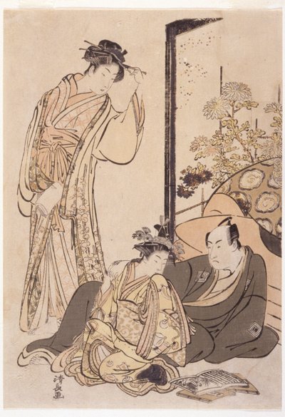 三人の人物 1760-1810年頃（木版） 作： Japanese School
