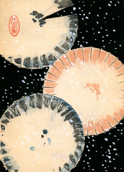 雪の中の3つのアンブレラ 作： Japanese School