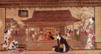 麿離宮の眺め。18世紀の日本の版画。個人蔵 作： Japanese School