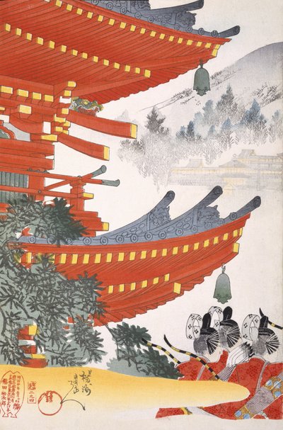 19世紀の木版画アルバム（カラーウッドブロックプリント）から出発するウォリアーズ 作： Japanese School