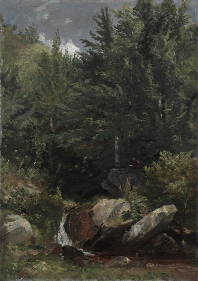 丘陵地の樹木と小川 1853年 作： Jasper F. Cropsey